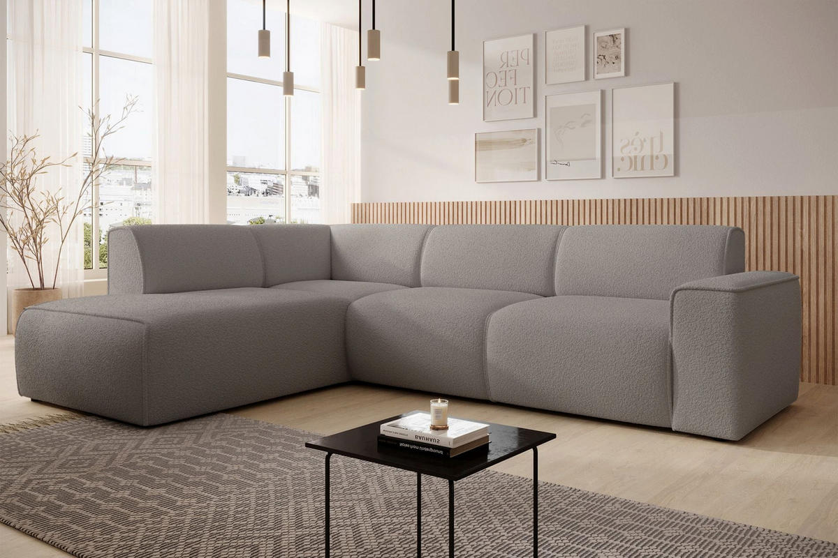 ROHOVÁ POHOVKA Bouvi sivohnedá, vľavo - čierna/sivohnedá, textil/plast (292/220cm) - Selsey