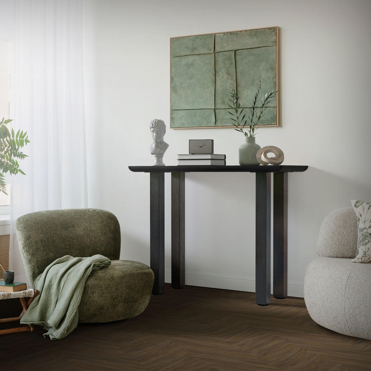 TISCHBEINE 4er Set I-Design H:90 cm Industrial 8x8 cm - Dunkelgrau, Metall (14/90/14cm) - ML-DESIGN
