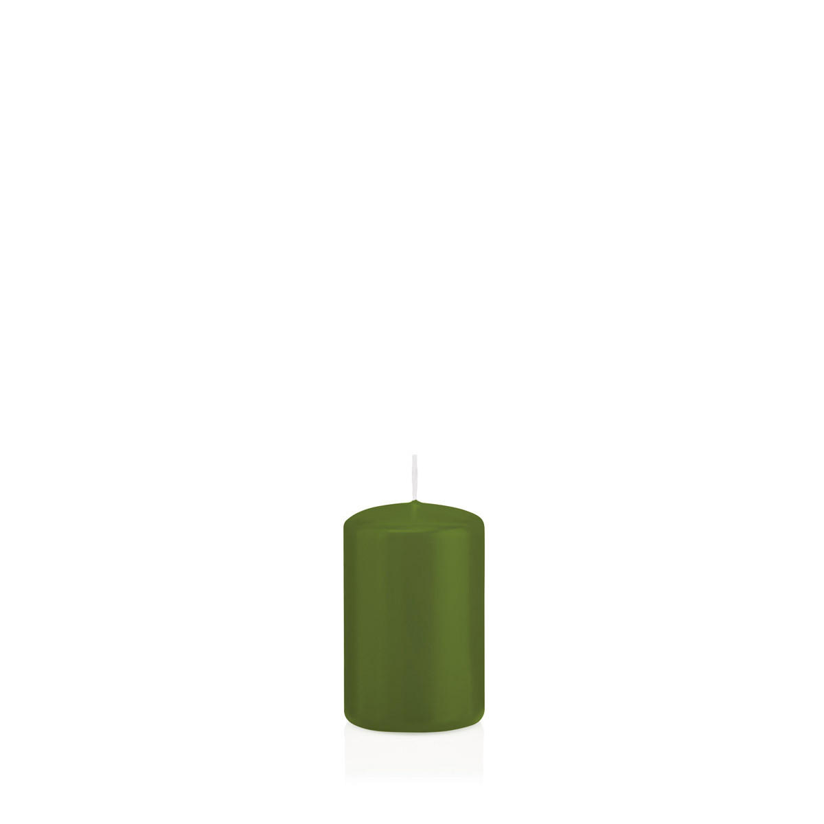STUMPENKERZEN Olive Ø 48 x 80 mm, 24 Stück - Olivgrün, Paraffin (5/8cm) - Wiedemann Kerzen