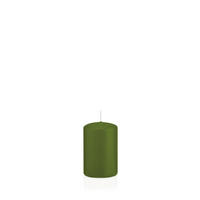 STUMPENKERZEN Olive Ø 48 x 80 mm, 24 Stück - Olivgrün, Paraffin (5/8cm) - Wiedemann Kerzen
