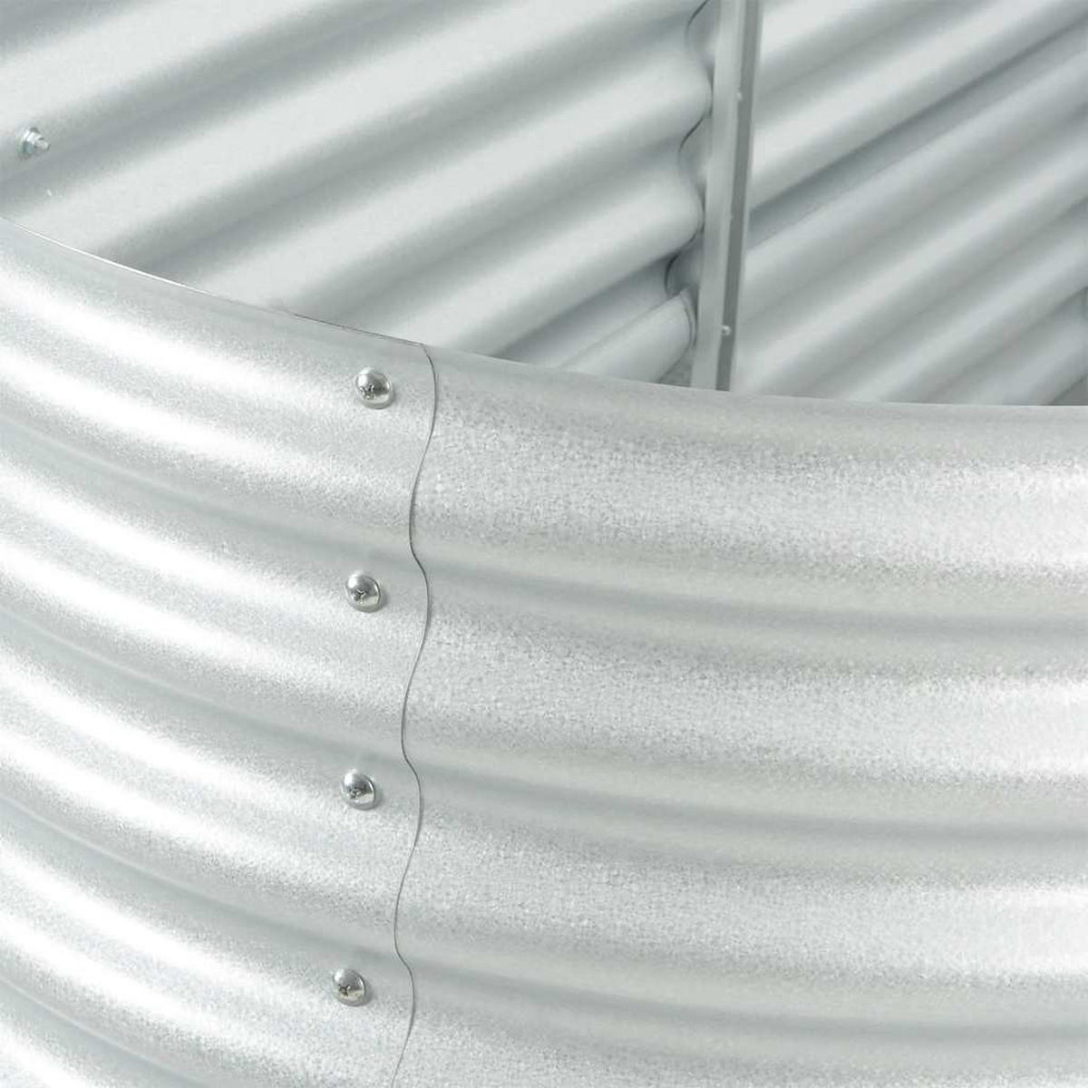 HOCHBEET 400/80/81 cm, aus Verzinkter Stahl, Silber - Silberfarben, Metall (80/81/400cm) - vidaXL