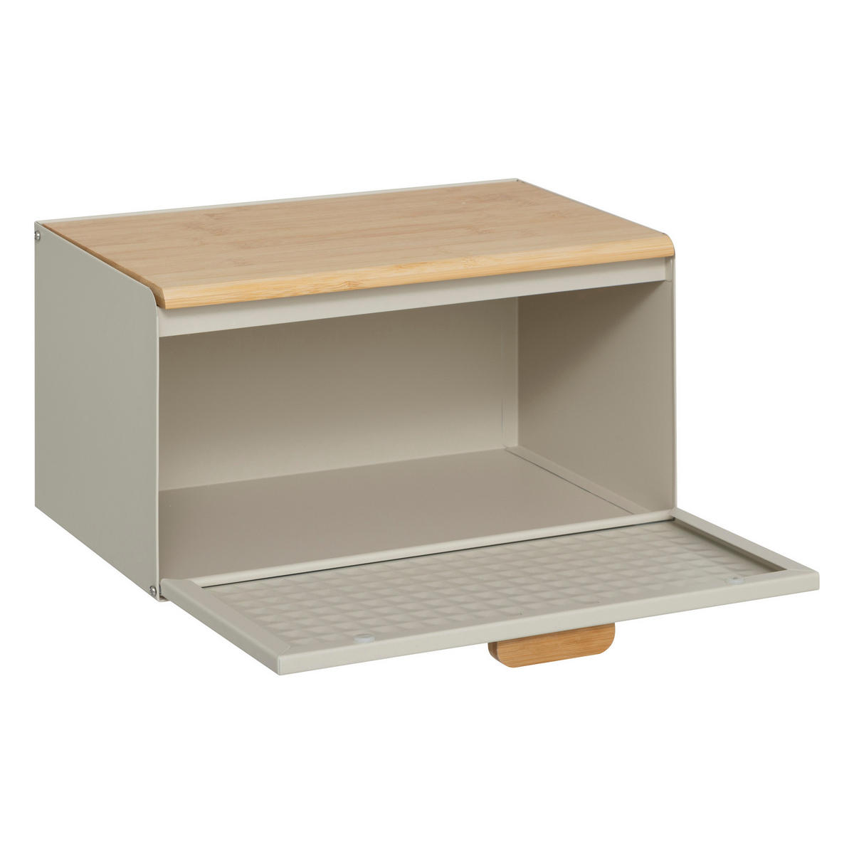 BROTKASTEN aus Metall mit Bambusdeckel Sensia 35,5/20,8/23,5 cm - Beige, Metall (20.8/23.5/35.5cm) - 5five Simply Smart