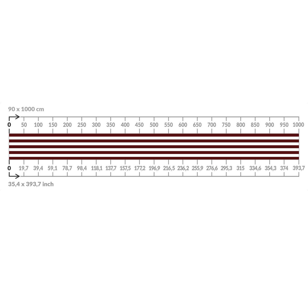 BALKON SICHTSCHUTZ Querstreifen in Dunkel Rot 350/90 cm - Rot, Kunststoff (350/90cm) - Bilderwelten