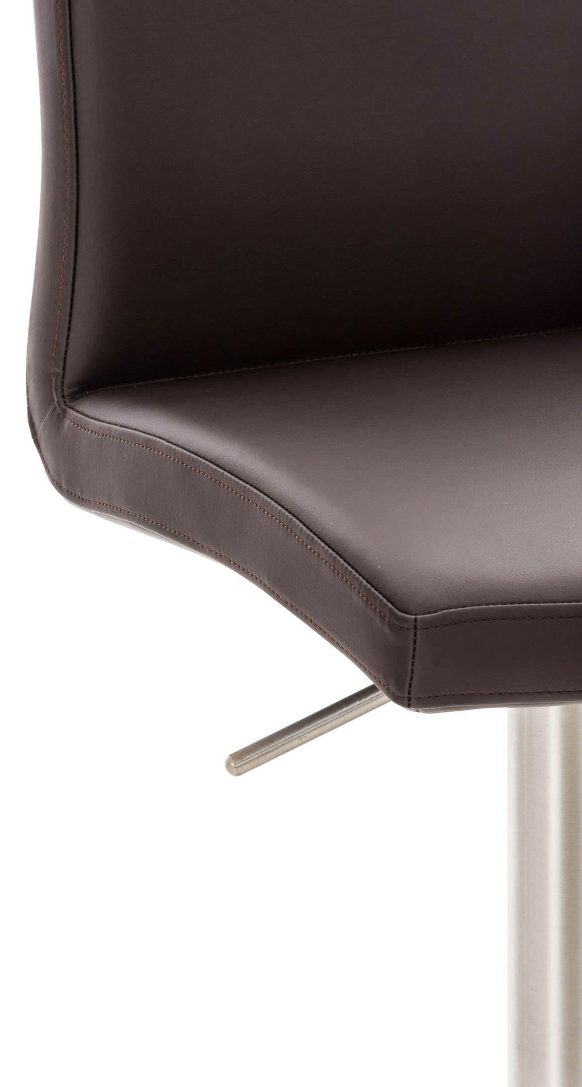 BARHOCKER Cathy, Gestell Edelstahl, Kunstleder Braun - Chromfarben/Braun, Kunststoff/Textil (40/100/49cm) - TPFLiving