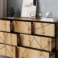 KOMMODE Hatto Eiche 139.8 x 80.2 cm mit 7 Schubladen - Eichefarben, Holzwerkstoff (139.8/80.2/39.7cm) - Vicco