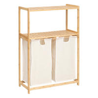 BAMBUSREGAL mit Wäschekorb Tidy Box 72/33/109 cm - Beige, Naturmaterialien (33/109/72cm) - 5five Simply Smart
