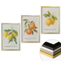 WANDBILDER 3er Set - 40x60 cm Goldrahmen - Amalfi-Zitronen und -Orangen - Goldfarben, Kunststoff (40/60cm) - ArtPrintCave
