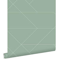 TAPETE grafische Linien 53 cm x 10.05 m - Grün, Papier (53/1000cm) - ESTAhome