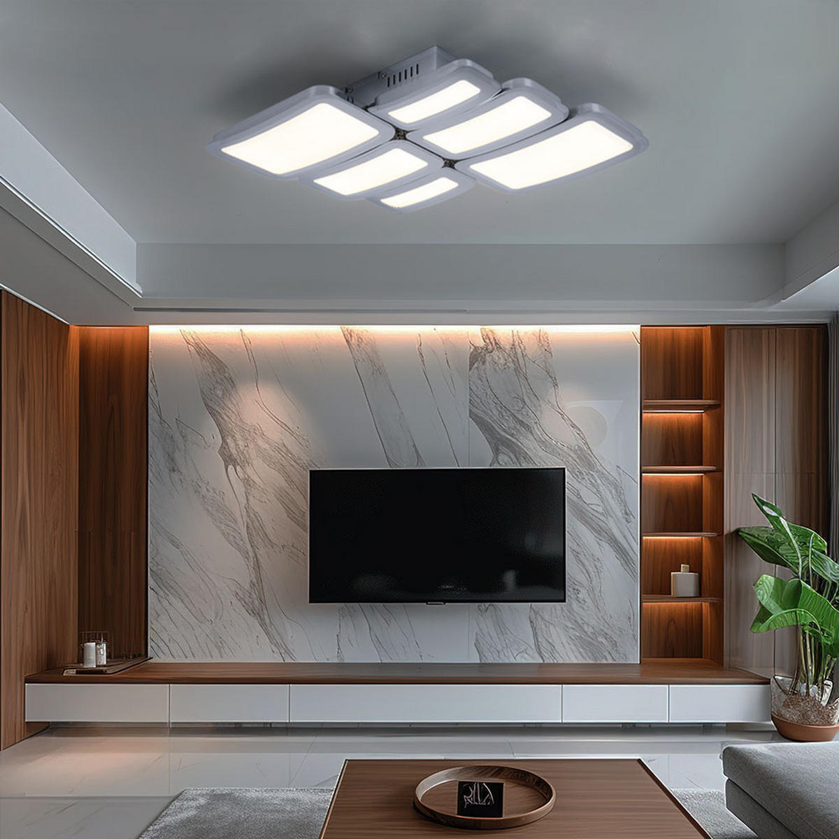 LED DECKENLEUCHTE Chrom Silber - Silberfarben, Metall (45.5/41/7.1cm) - Wofi