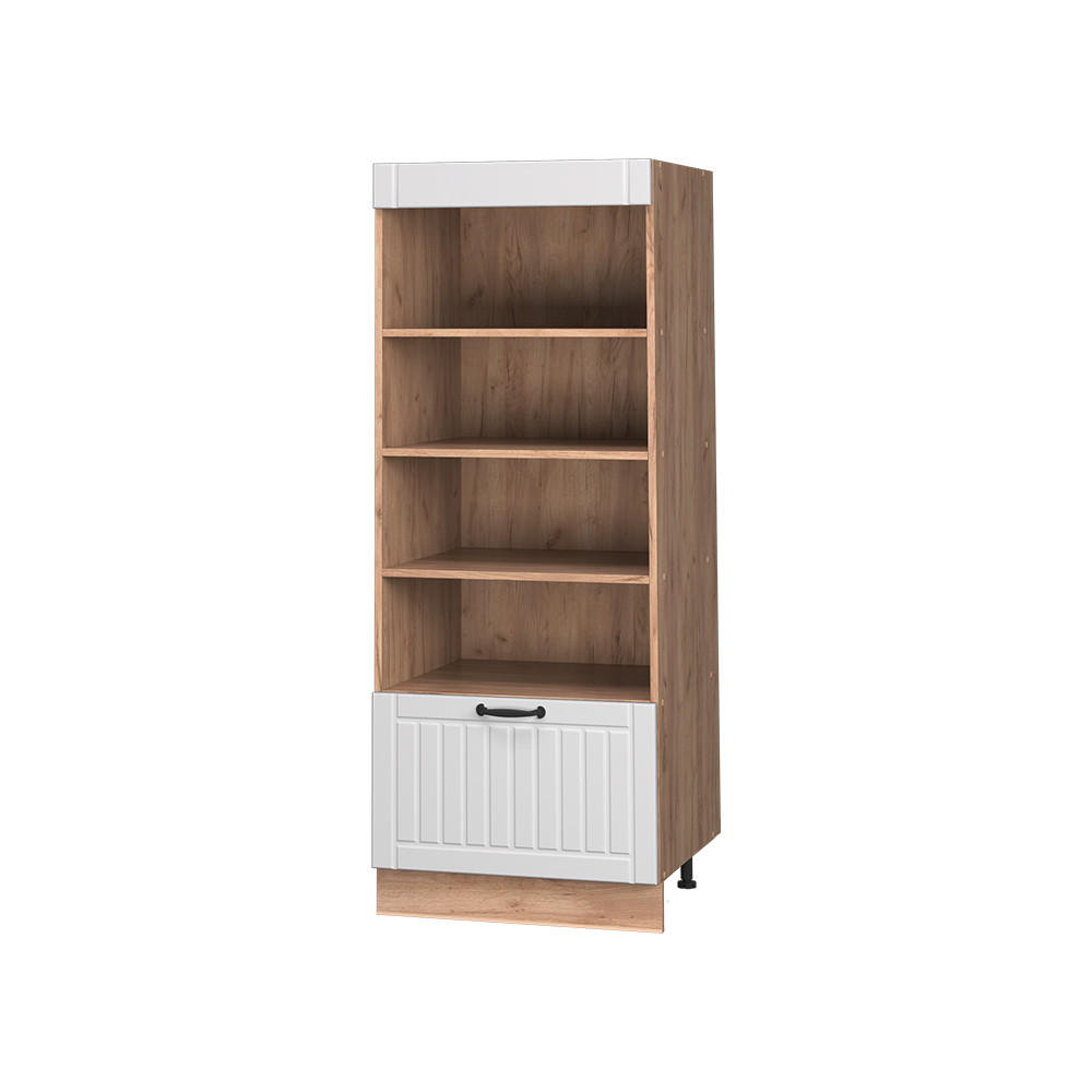 KÜCHENREGAL Fame-Line, Weiß Landhaus/Goldkraft Eiche, 60 cm - Honigeiche/Weiß, Holzwerkstoff (60/153.6/58.1cm) - Vicco