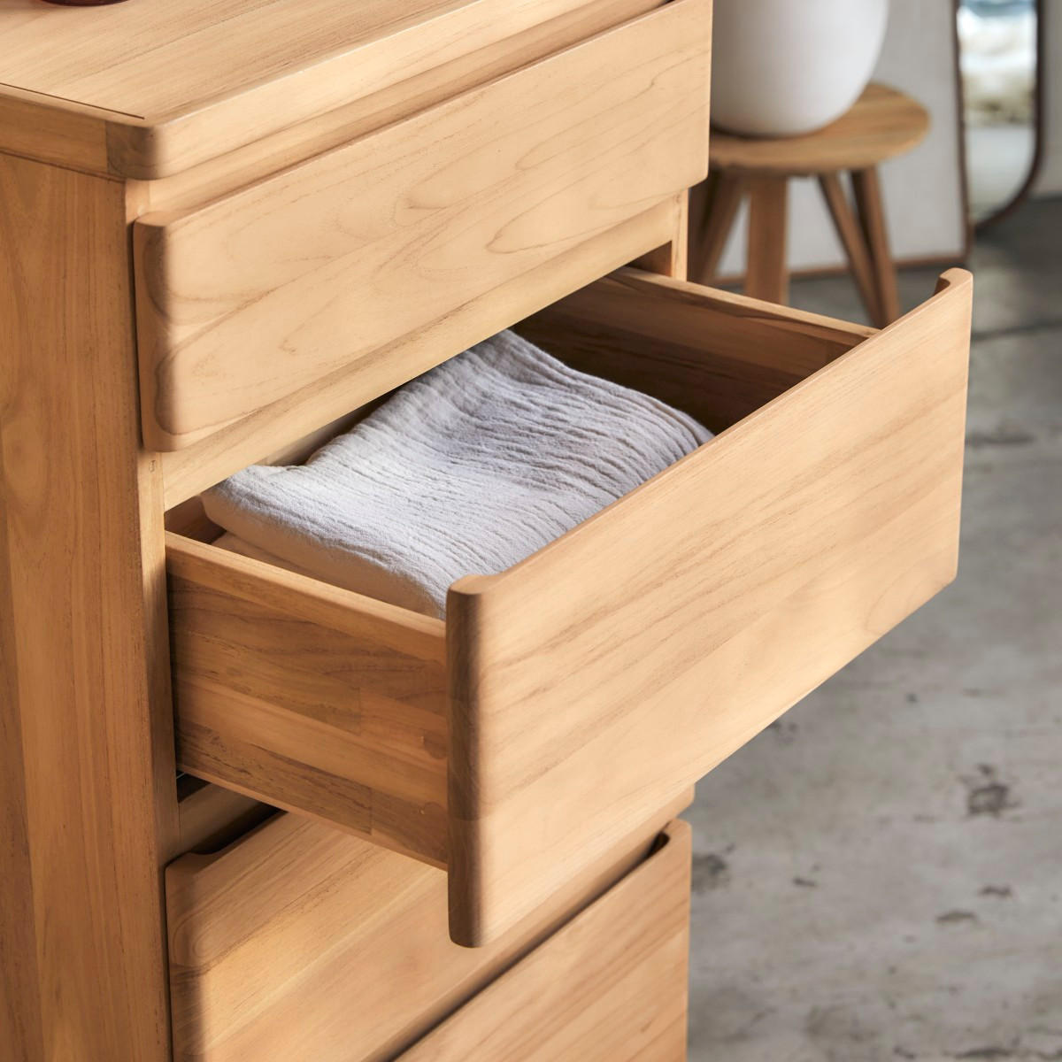 KOMMODE Nino Natur aus Teak - Naturfarben, Holz (50/120/40cm) - Tikamoon