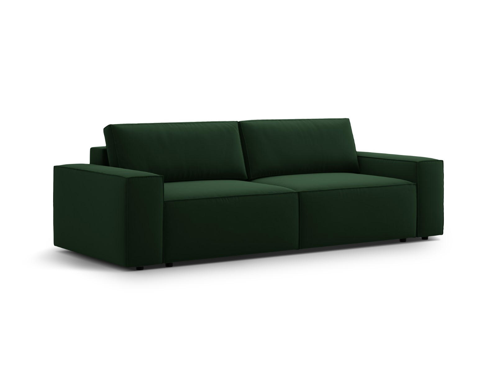 SOFA ausklappbar mit Bettkasten Jodie aus Samt flaschengrün 3 Sitzplätze - Dunkelgrün, Textil (107/86/247cm) - Micadoni