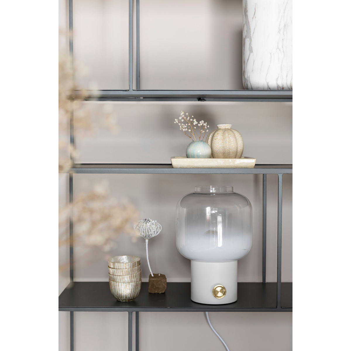 TISCHLAMPE Moody Weiß - Weiß, Glas (20/20/29.5cm) - Zuiver
