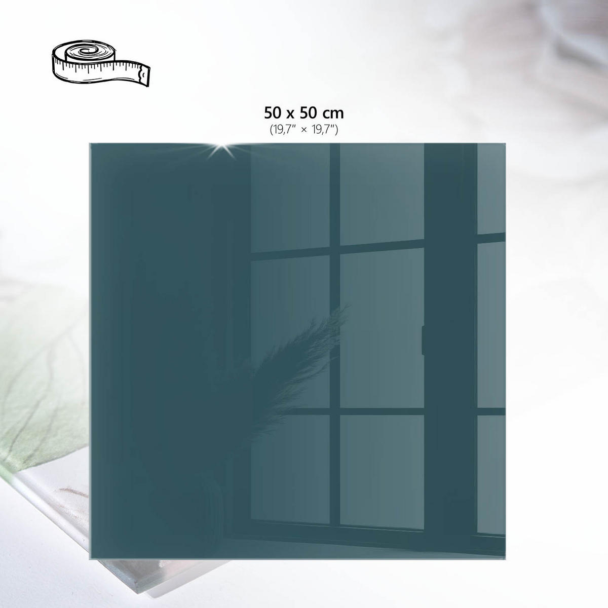 TISCHPLATTE 50x50 cm – Dunkeltürkis - Dunkelblau, Glas (50/50/0.4cm) - Wallfluent