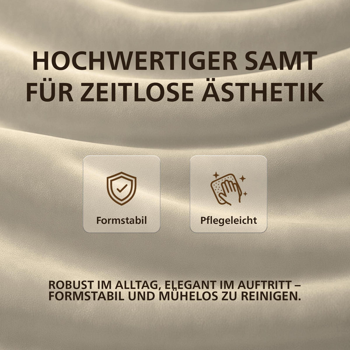 ESSZIMMERSTUHL Samt Creme - Creme/Schwarz, Textil/Metall (54/83/61cm) - CLP