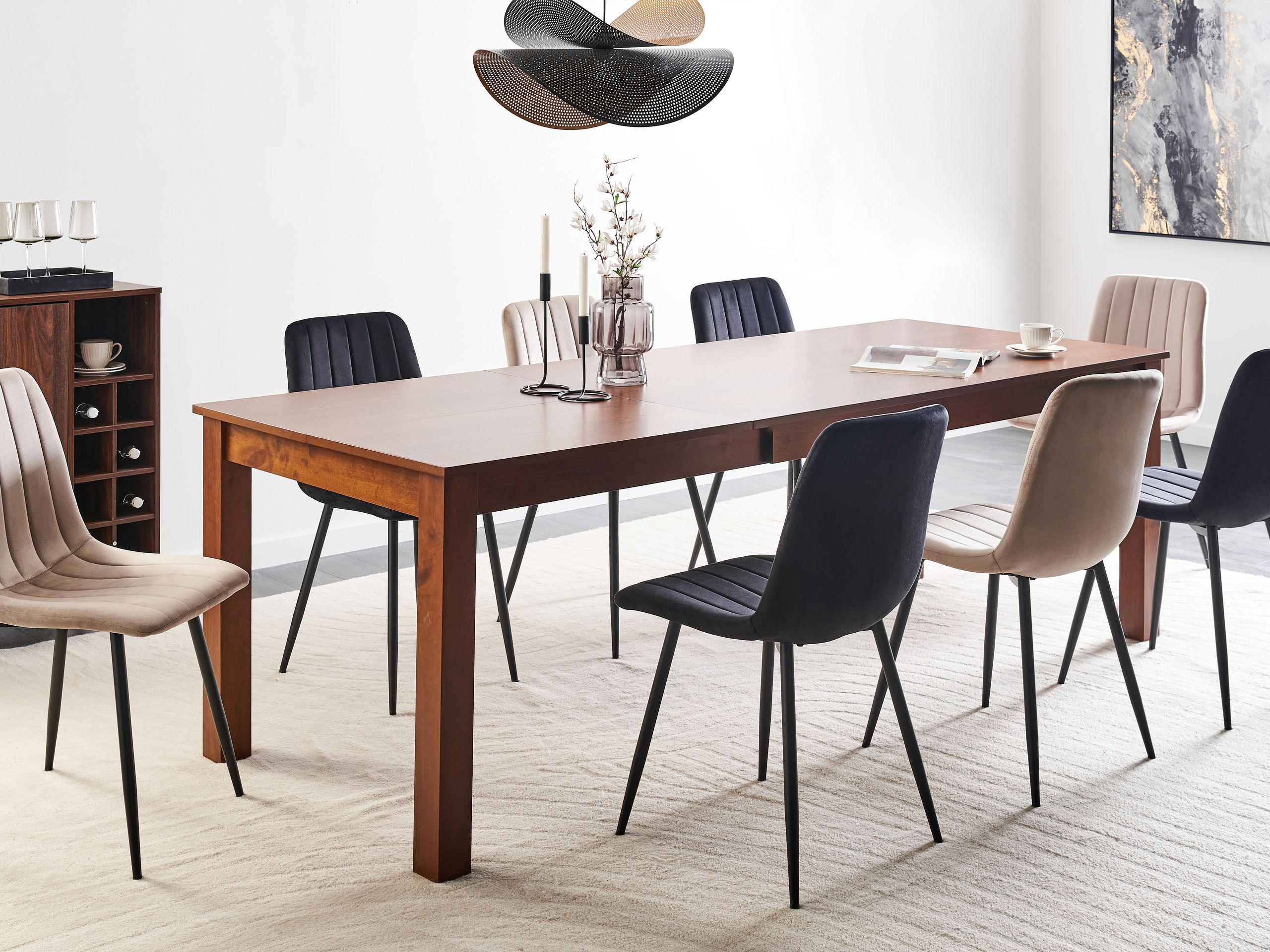 AUSZIEHBARER-ESSTISCH 160/240x90 cm Dunkler Holzfarbton Madura - Dunkelbraun, Holzwerkstoff (240/90/76cm) - Beliani