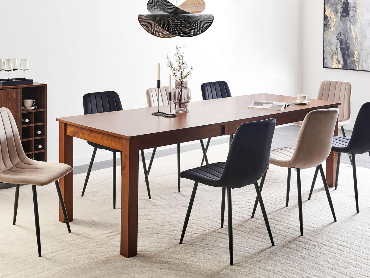 AUSZIEHBARER-ESSTISCH 160/240x90 cm Dunkler Holzfarbton Madura - Dunkelbraun, Holzwerkstoff (240/90/76cm) - Beliani