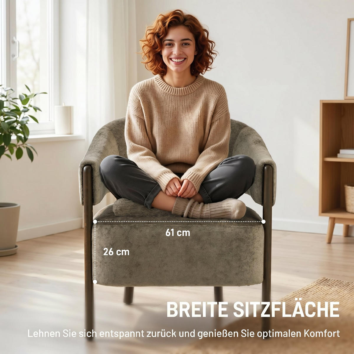 KŘESLO ze světle hnědého žinylkového dřeva - hnědá/světle hnědá, dřevo/textil (63.5/78.5/71cm) - HOMCOM