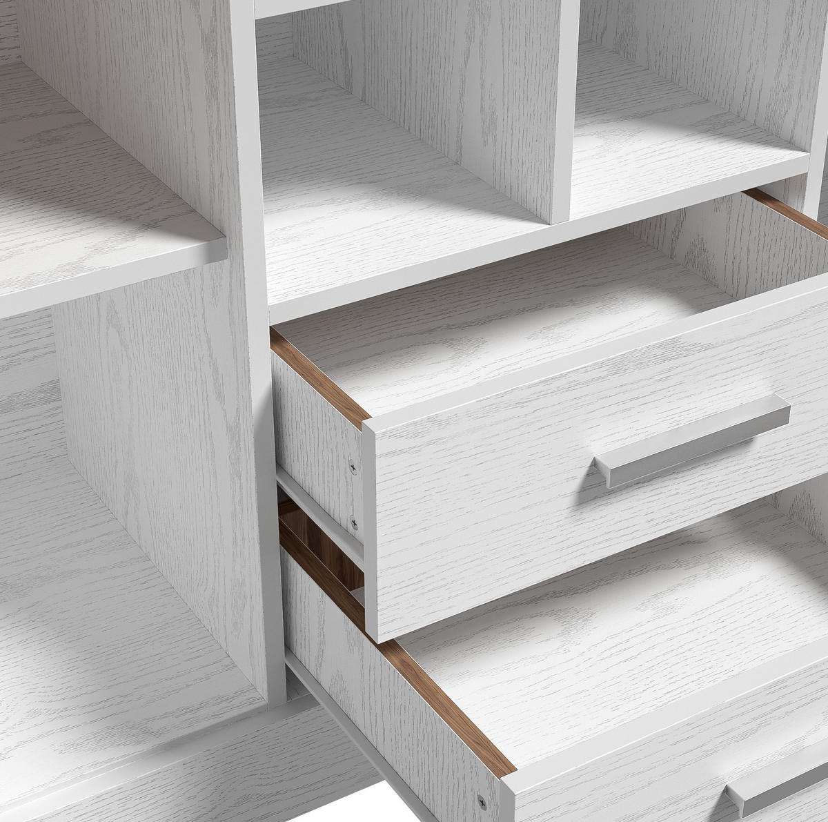 KOMMODE aus Spanplatte 140x40x79,5cm in Weiß mit Soft-Close - Weiß, Holzwerkstoff (140/79.5/40cm) - Modfu
