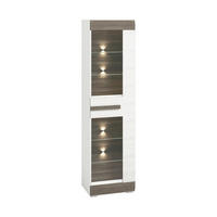 VITRINE – 55 cm – Blanco – Grau / Kieferfarben - Grau/Kieferfarben, Holzwerkstoff (55/202/42cm) - hi-markt