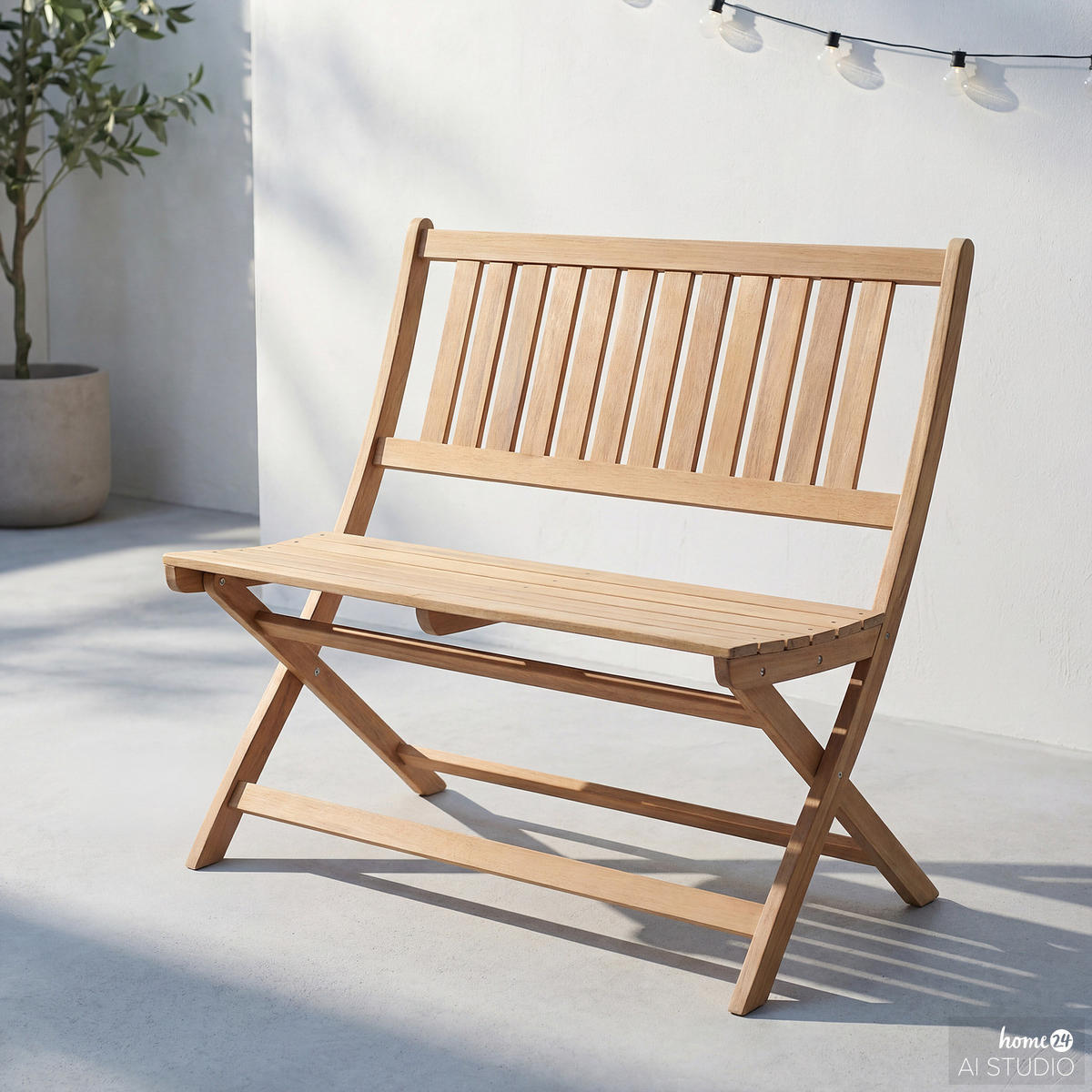 GARTENBANK - Akazie massiv - Akaziefarben, Holz (80/86/54cm) - home24