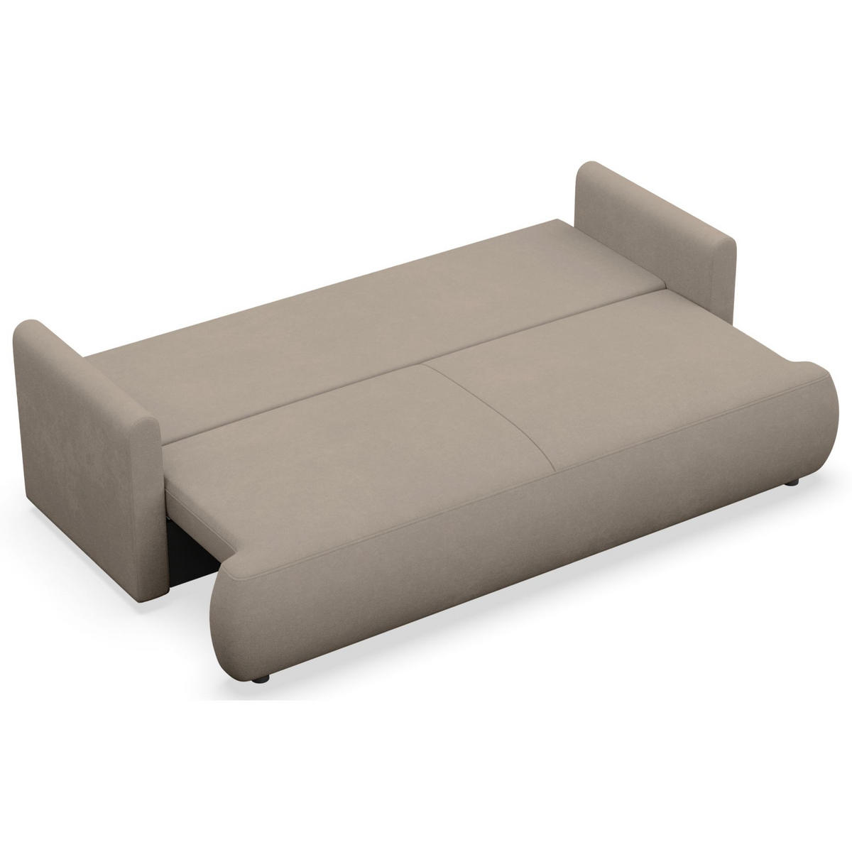3-SITZER SOFA Ovo Mini Greige Chenille Easy-Clean - Taupe/Schwarz, Kunststoff/Textil (226/90/97cm) - Selsey