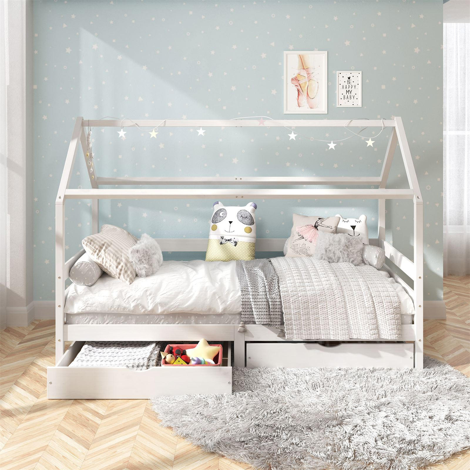 HAUSBETT CLIA 90X200 CM - Weiß, Holz (96/145/206cm) - IDIMEX
