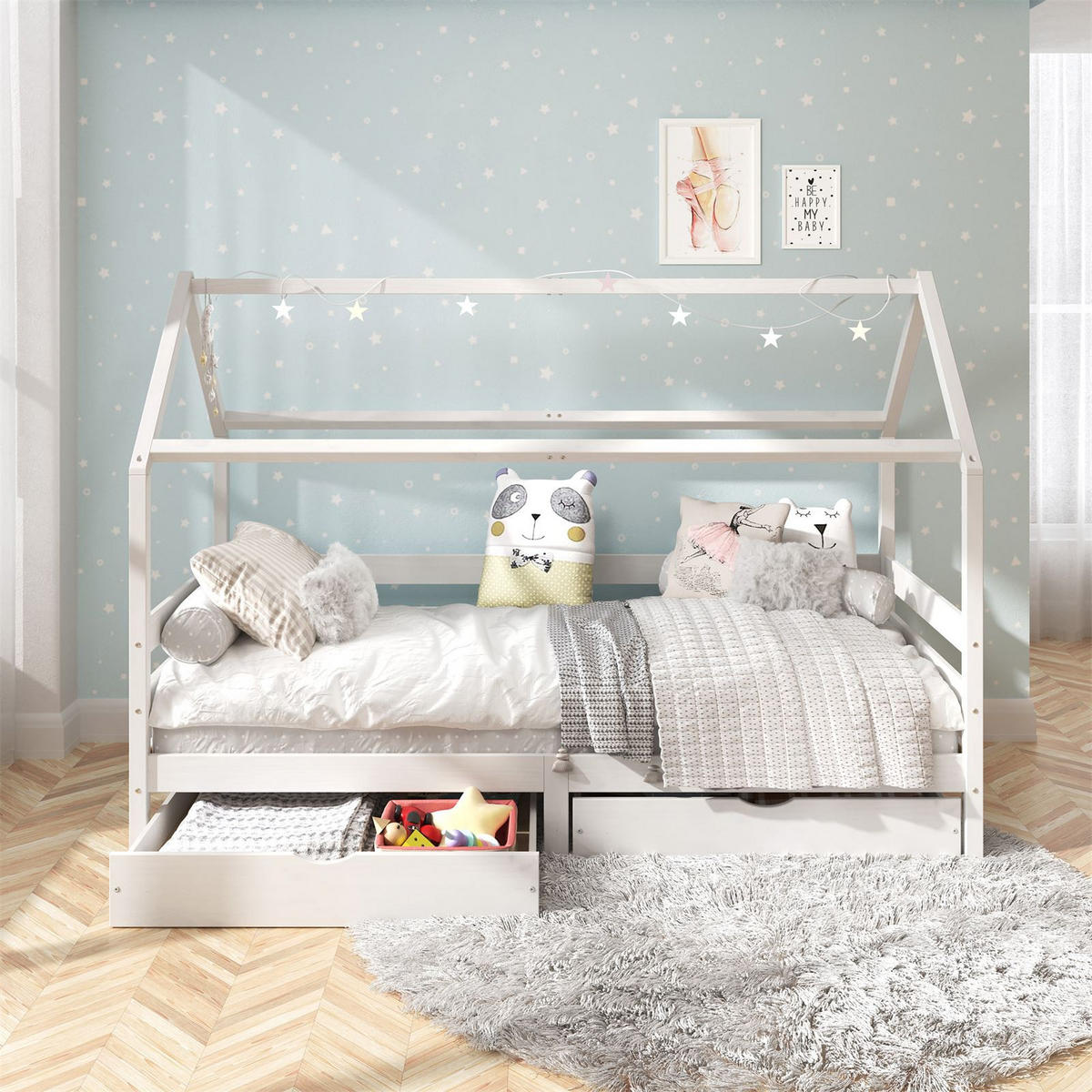HAUSBETT CLIA 90X200 CM - Weiß, Holz (96/145/206cm) - IDIMEX