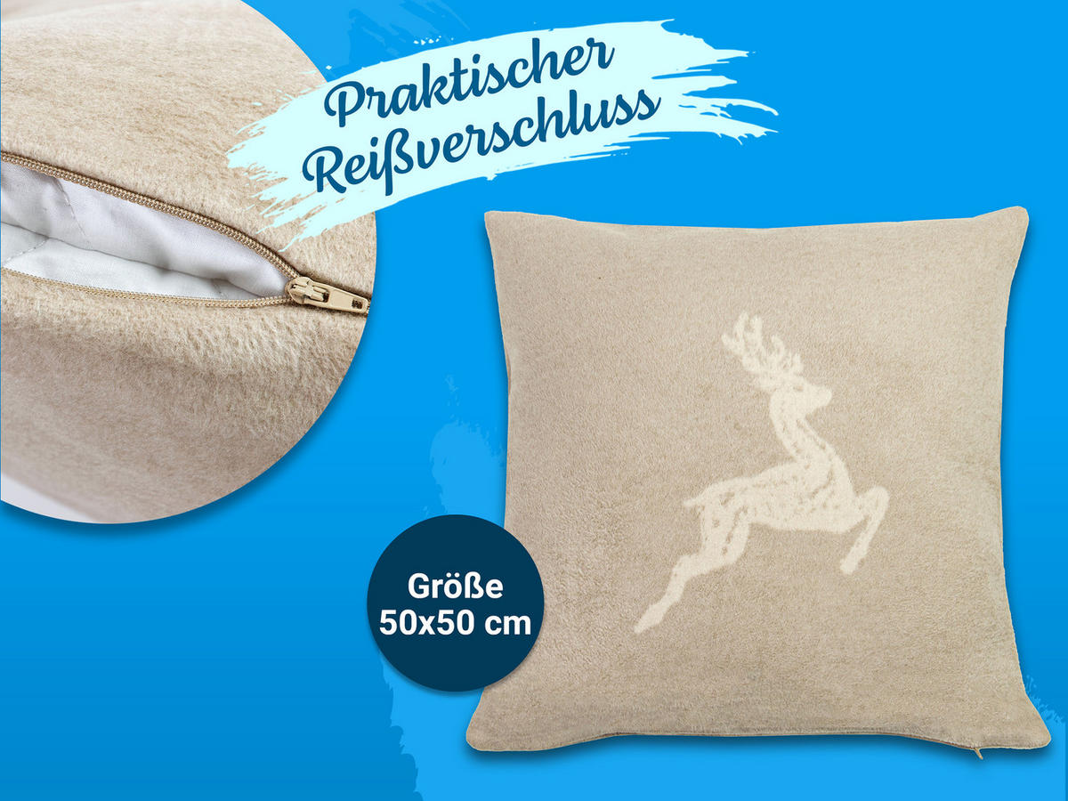 KISSENBEZUG, 50x50 cm, 60% Baumwolle, 40% Polyacryl, fango - Fango, Naturmaterialien (50/50cm) - Zollner