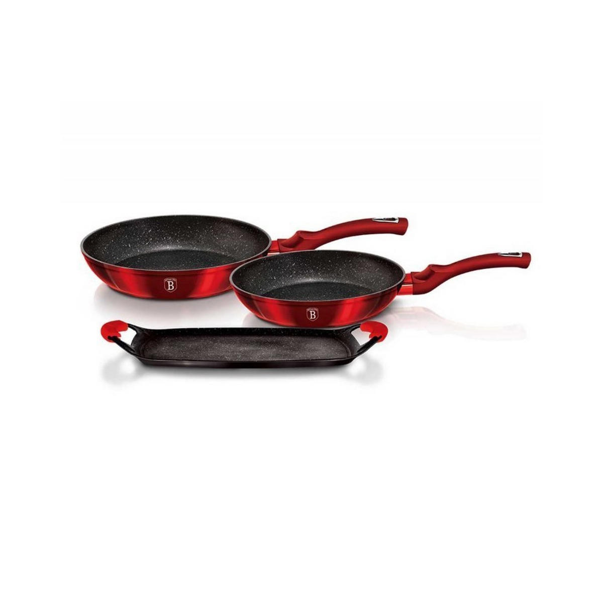 PFANNENSET Rot 23/36/5 cm BH1668 - Rot, Kunststoff - Berlinger Haus