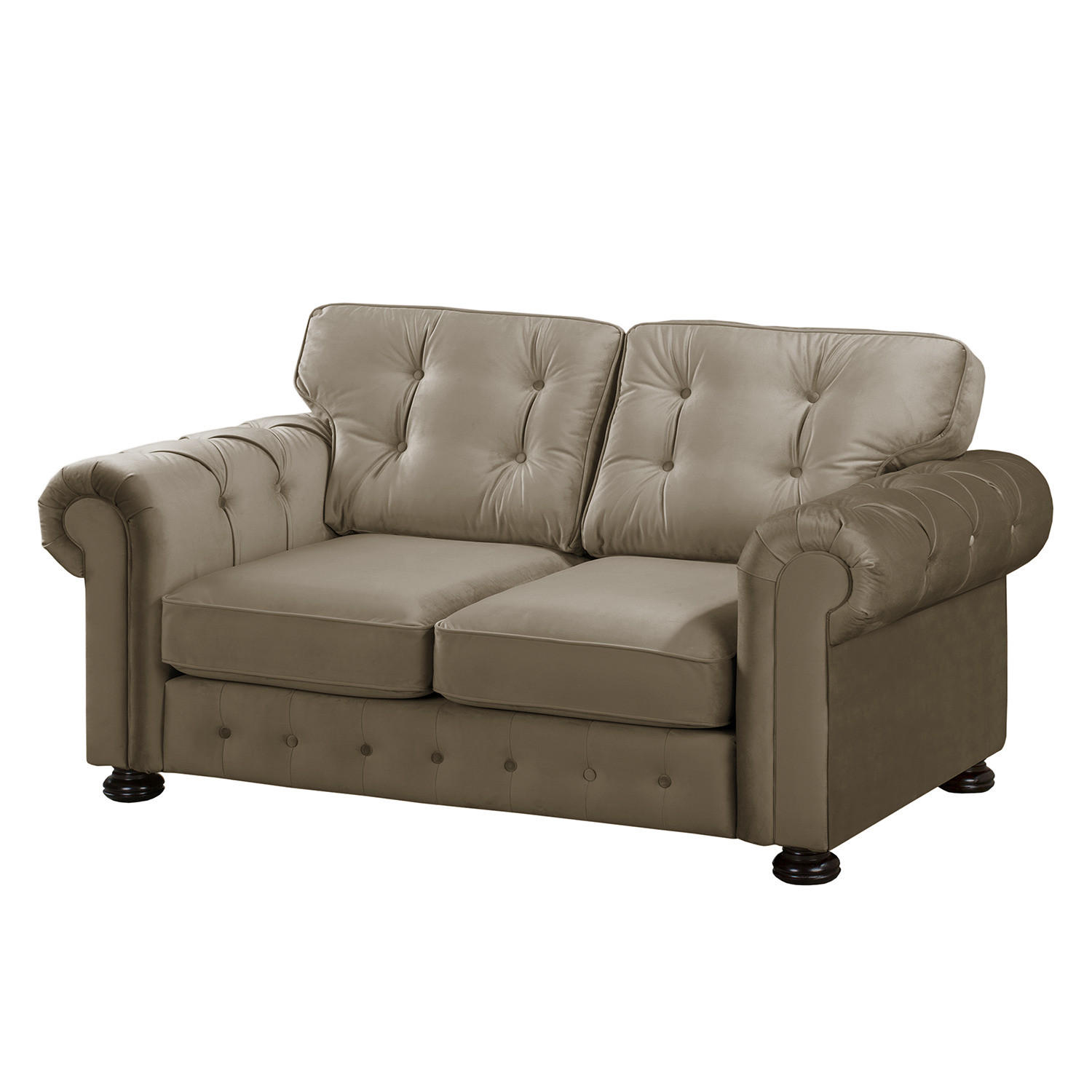 2-SITZER SOFA - Samt - Cappuccino, Textil (190/93/100cm) - home24