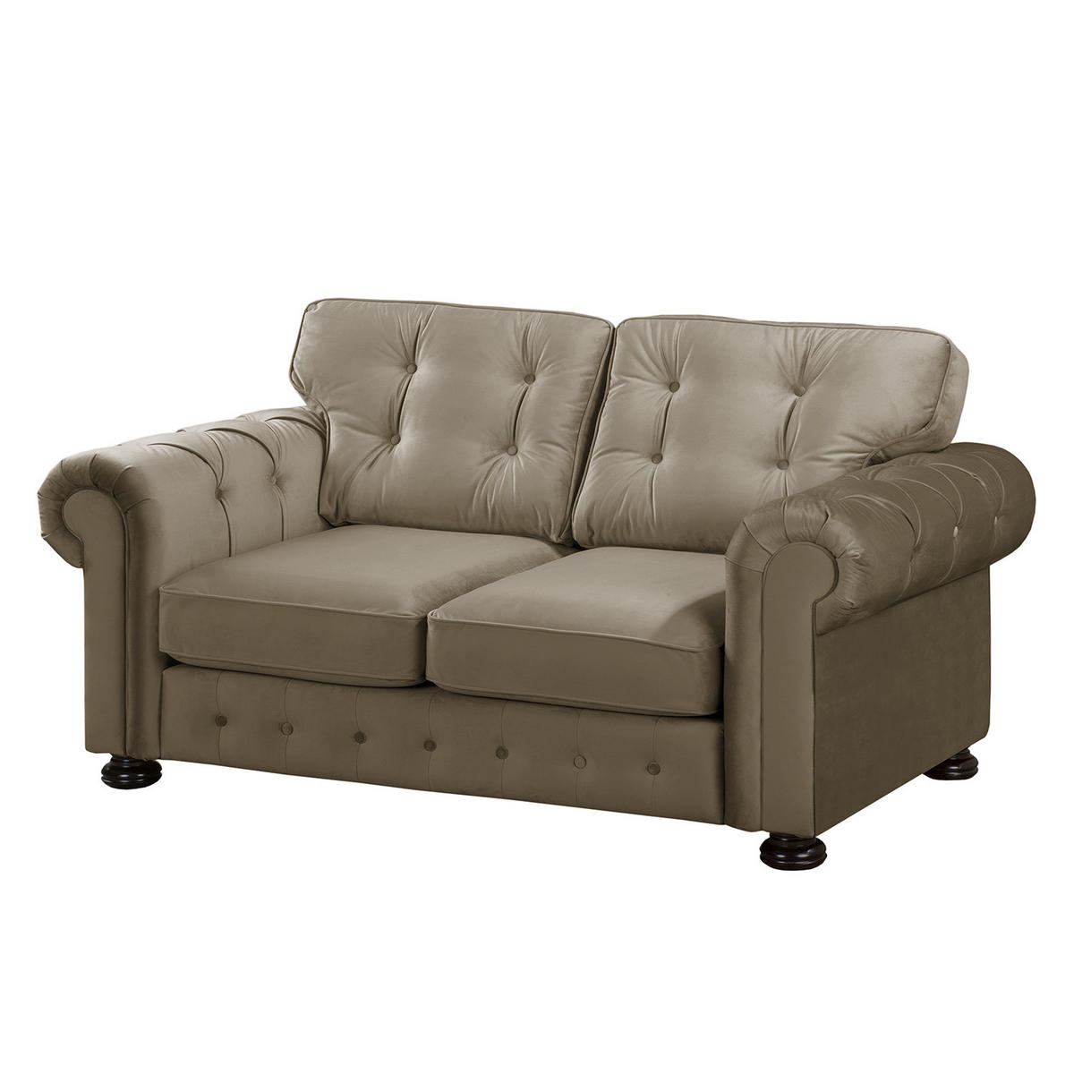 2-SITZER SOFA - Samt - Cappuccino, Textil (190/93/100cm) - home24