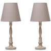 TISCHLAMPE GITTA 2-er Set, Beige - Beige, Keramik/Textil (22/22/51cm) - KONSIMO®