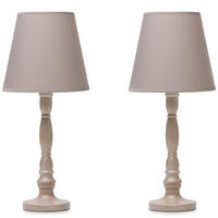 TISCHLAMPE GITTA 2-er Set, Beige - Beige, Keramik/Textil (22/22/51cm) - KONSIMO®