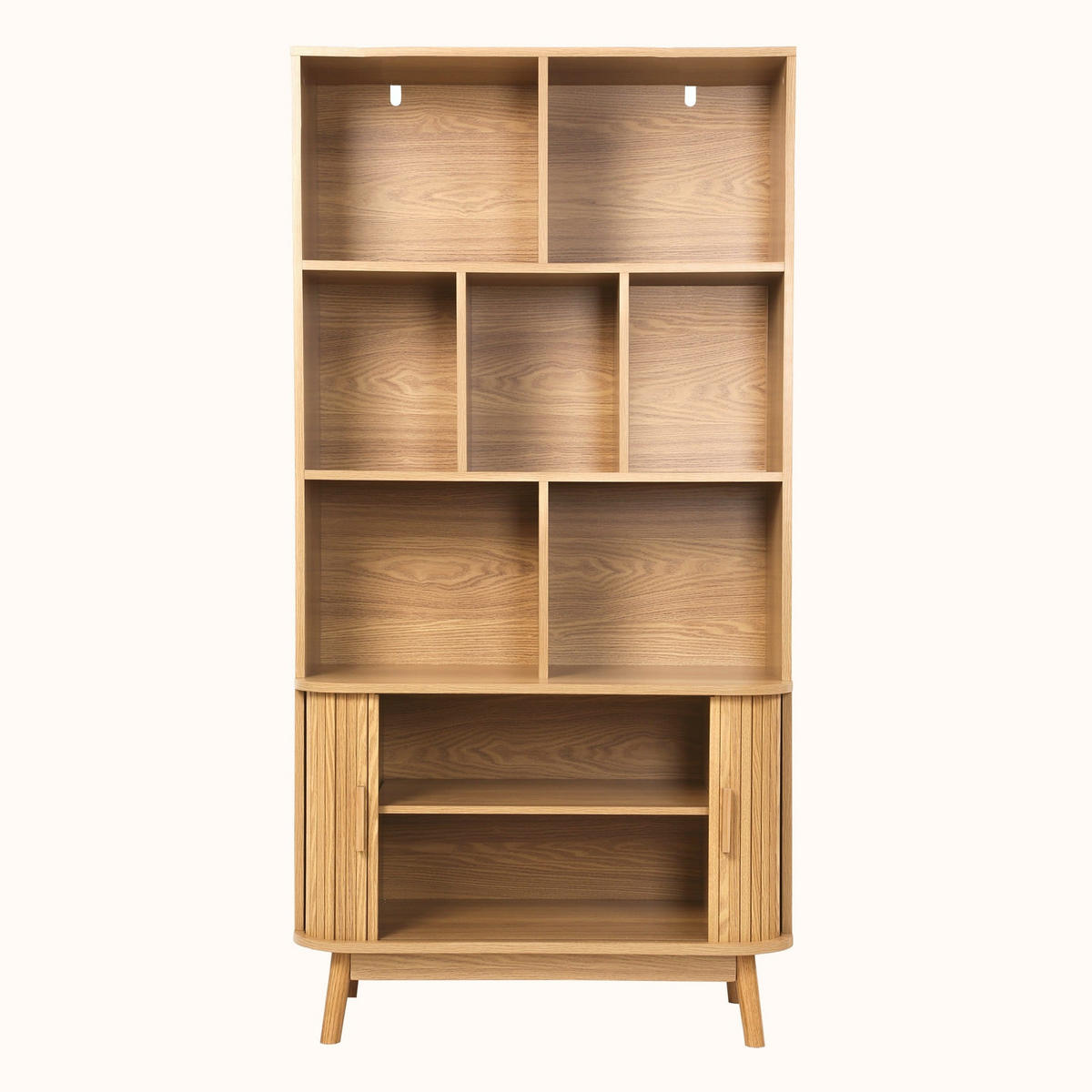 BÜCHERREGAL mit 2 schiebetüren ernest 40/157,5/80 cm - Eschefarben, Holzwerkstoff (80/157.5/35.5cm) - Calicosy