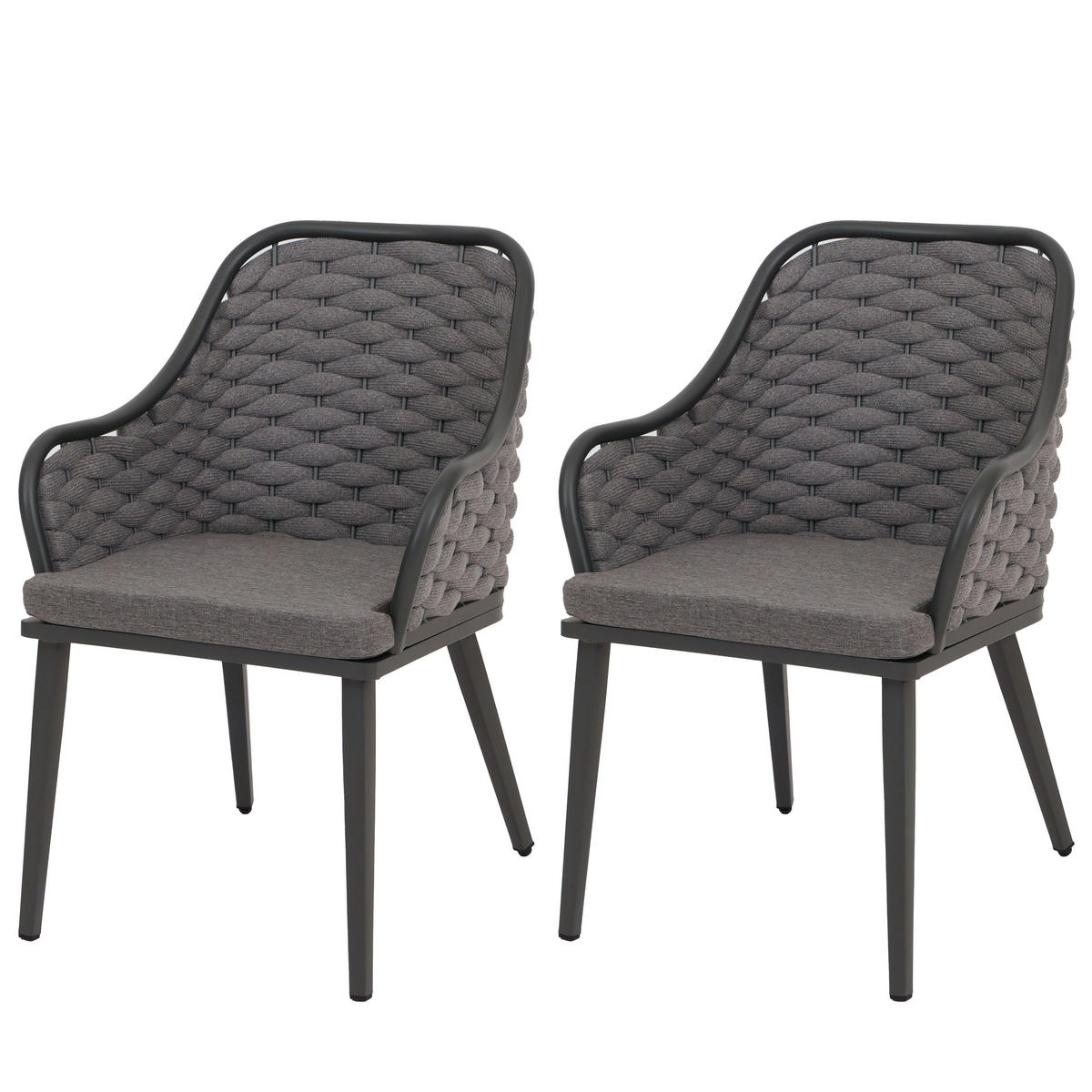 GARTENSTUHL Anthrazit, Grau - Anthrazit/Grau, Textil (59/84/63cm) - MCW