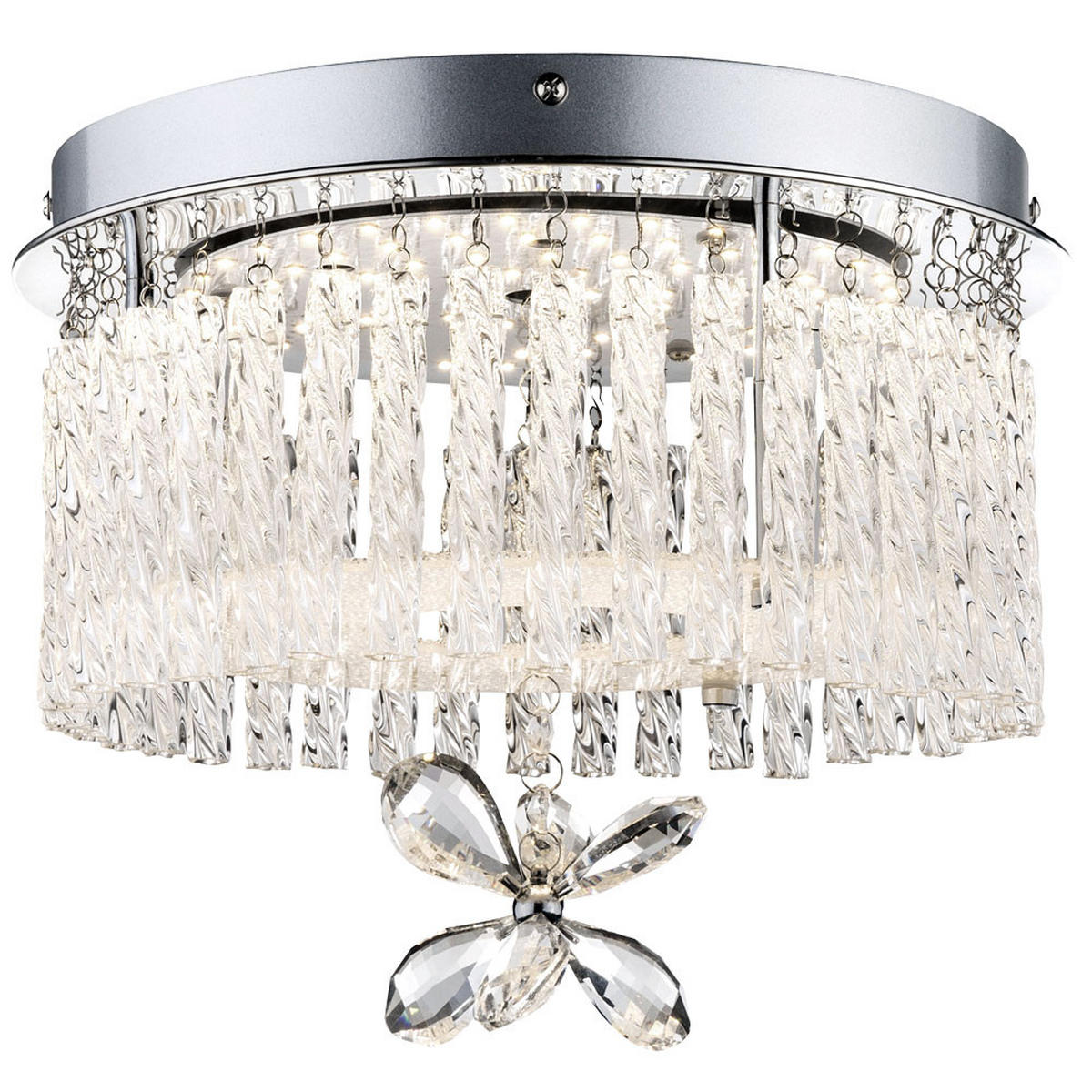 LED DECKENLEUCHTE MATHILDA Klar Kristalloptik - Klar, Glas (28/28/22cm) - Globo Lighting