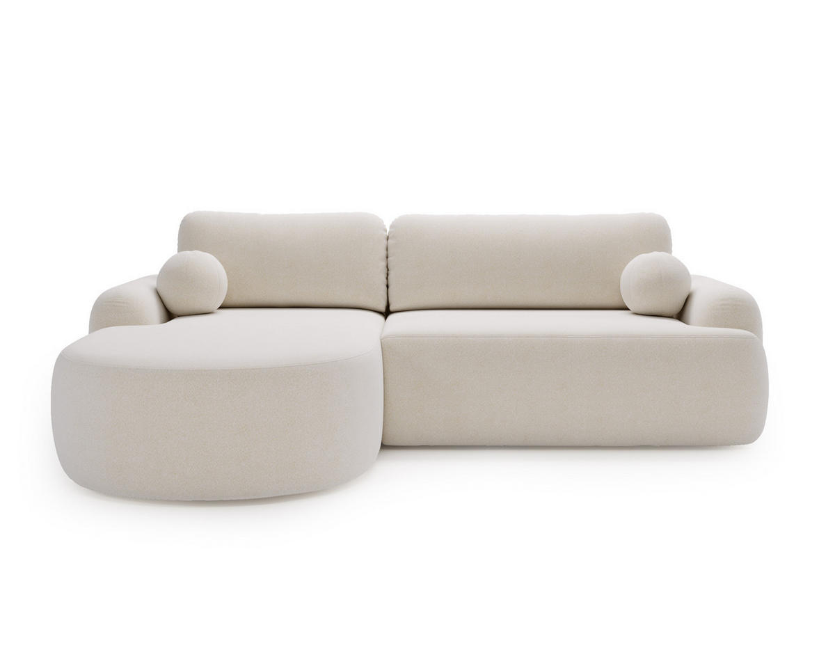 ECKSOFA DION ECRU L - Links - Ecru, Textil (261/177cm) - Luxkor24