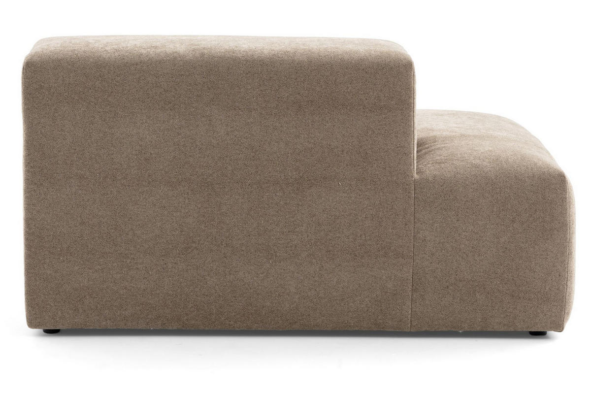 3-SITZER modulares Sofa HEAVEN SET 1 Links, Breite 255 cm Webstoff Braun - Schwarz/Braun, Holz/Kunststoff (255/71/102cm) - Muffo