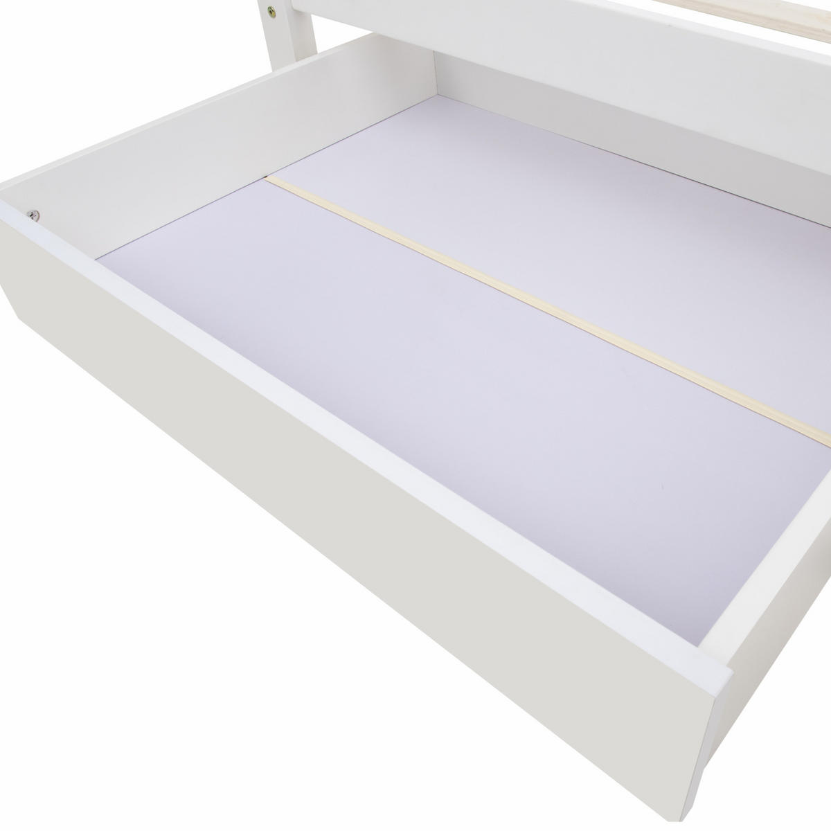 KINDEREINZELBETTEN aus Massivholz 90x200 cm in Weiß mit Schubladen & Bücherregal - Weiß, Holz (90/200cm) - Modfu