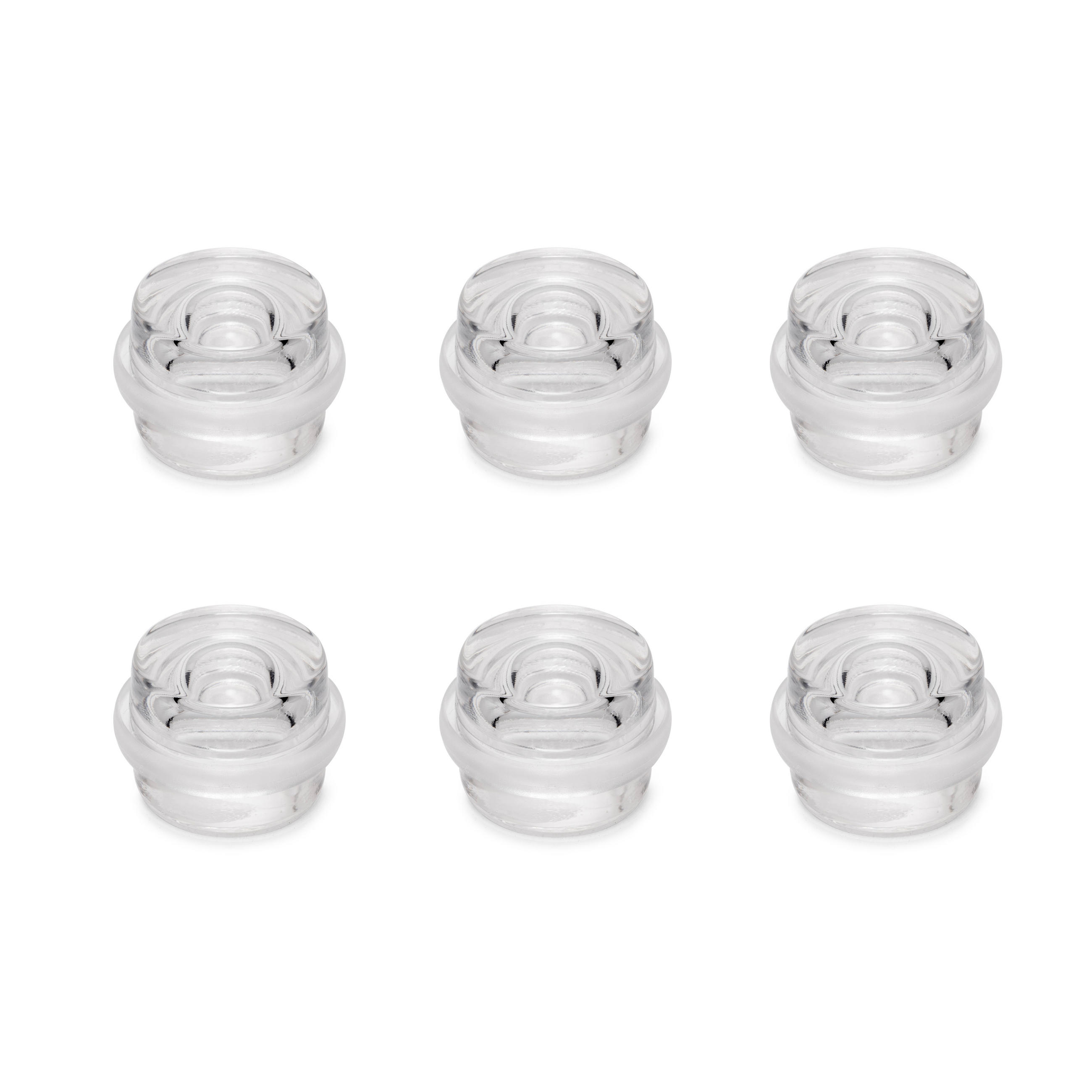 KLEBETÜRSTOPPER, zylindrisch, Bodenbefestigung, Kunststoff, Transparent 6er-set - Transparent, Kunststoff (8.8/12.6cm) - EMUCA