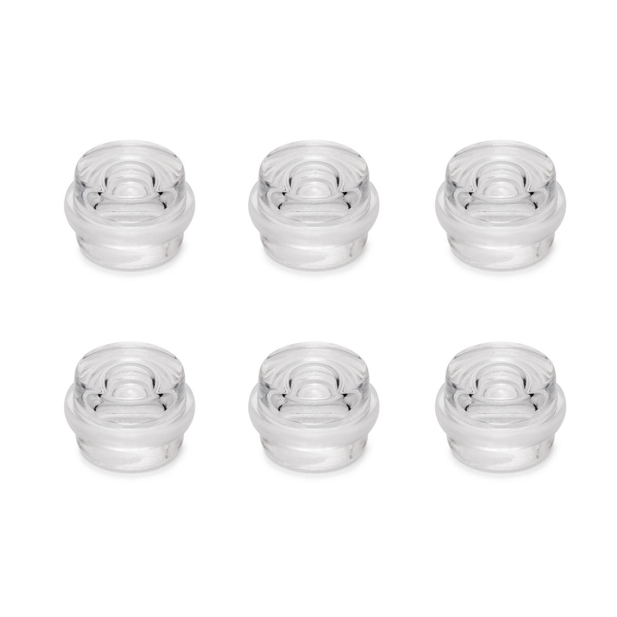 KLEBETÜRSTOPPER, zylindrisch, Bodenbefestigung, Kunststoff, Transparent 6er-set - Transparent, Kunststoff (8.8/12.6cm) - EMUCA