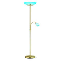 LED STEHLEUCHTE Glas Messing Weiß - Messingfarben, Glas (34/34/180cm)