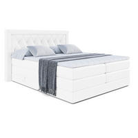 BOXSPRINGBETT NOEL KING - 200 x 200 - H3/H4 - Weiß Hochglanz - Weiß Hochglanz, Holzwerkstoff (200/200cm) - ALTDECOR