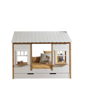 LANDHAUSBETT Kamilah 215x174x108 aus Massivholz+MDF in Oak/Weiß - Weiß, Holz (90/200cm) - 58aufmkessel