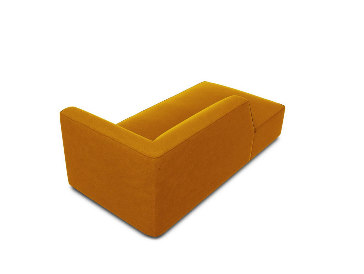 CHAISELONGUE links Ruby aus Samt gelb - Gelb, Textil (93/69/180cm) - Micadoni