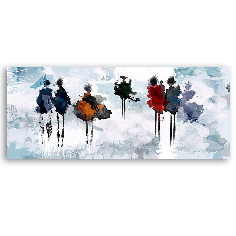 LEINWANDBILD Abstrakte Frauen 120x40cm - Multicolor, Textil (120/40cm) - Feeby