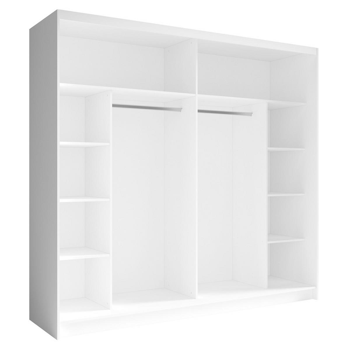 SCHWEBETÜRENSCHRANK Faido-166 - Weiß, Holzwerkstoff (230/215/62cm) - Lomado