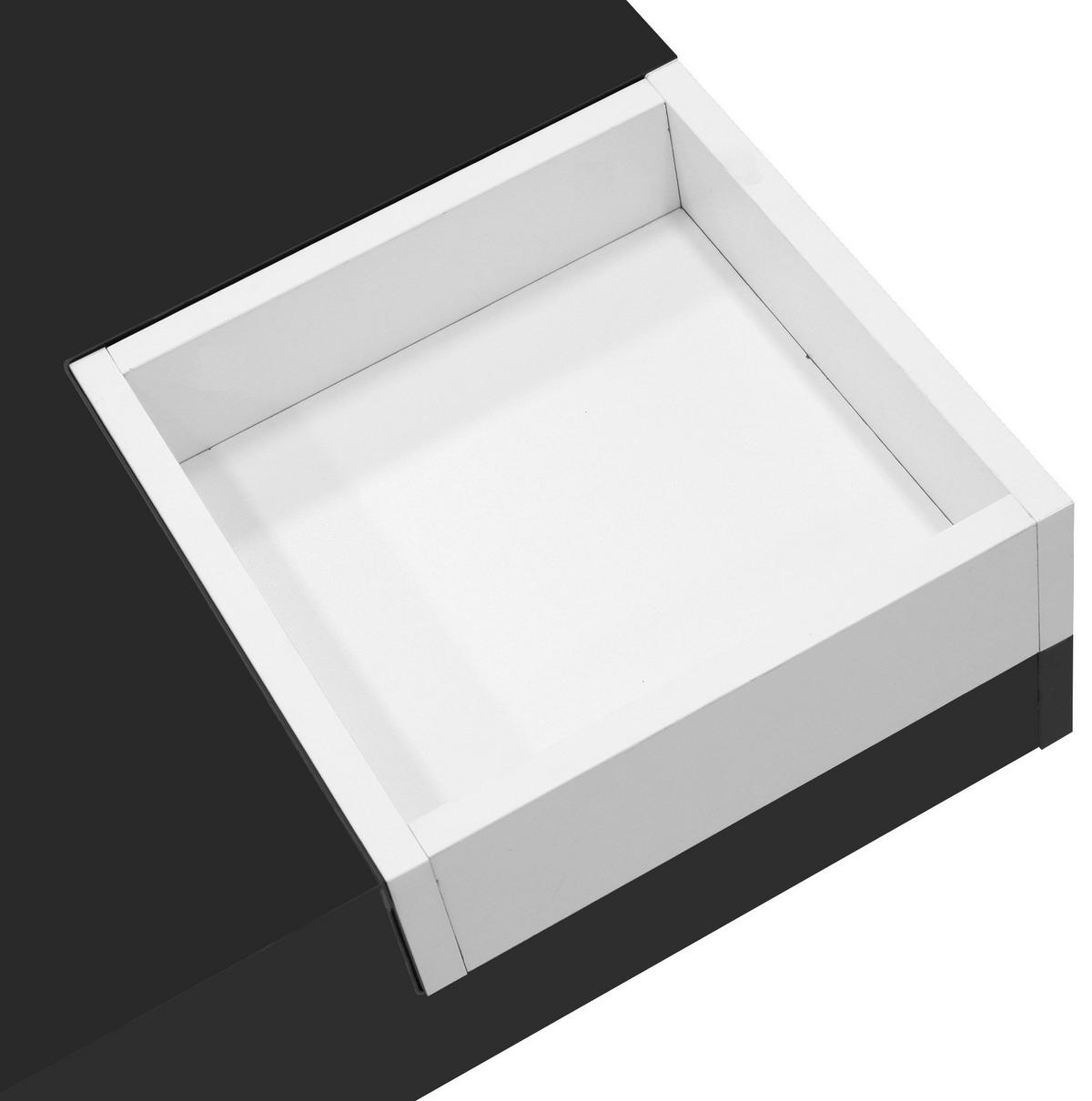 COUCHTISCH aus Spanplatte 72x72x30 cm Schwarz/Weiß mit LED-Beleuchtung und abnehmbarer Aufbewahrungsbox - Schwarz, Holzwerkstoff (72/72/30cm) - IVMEU