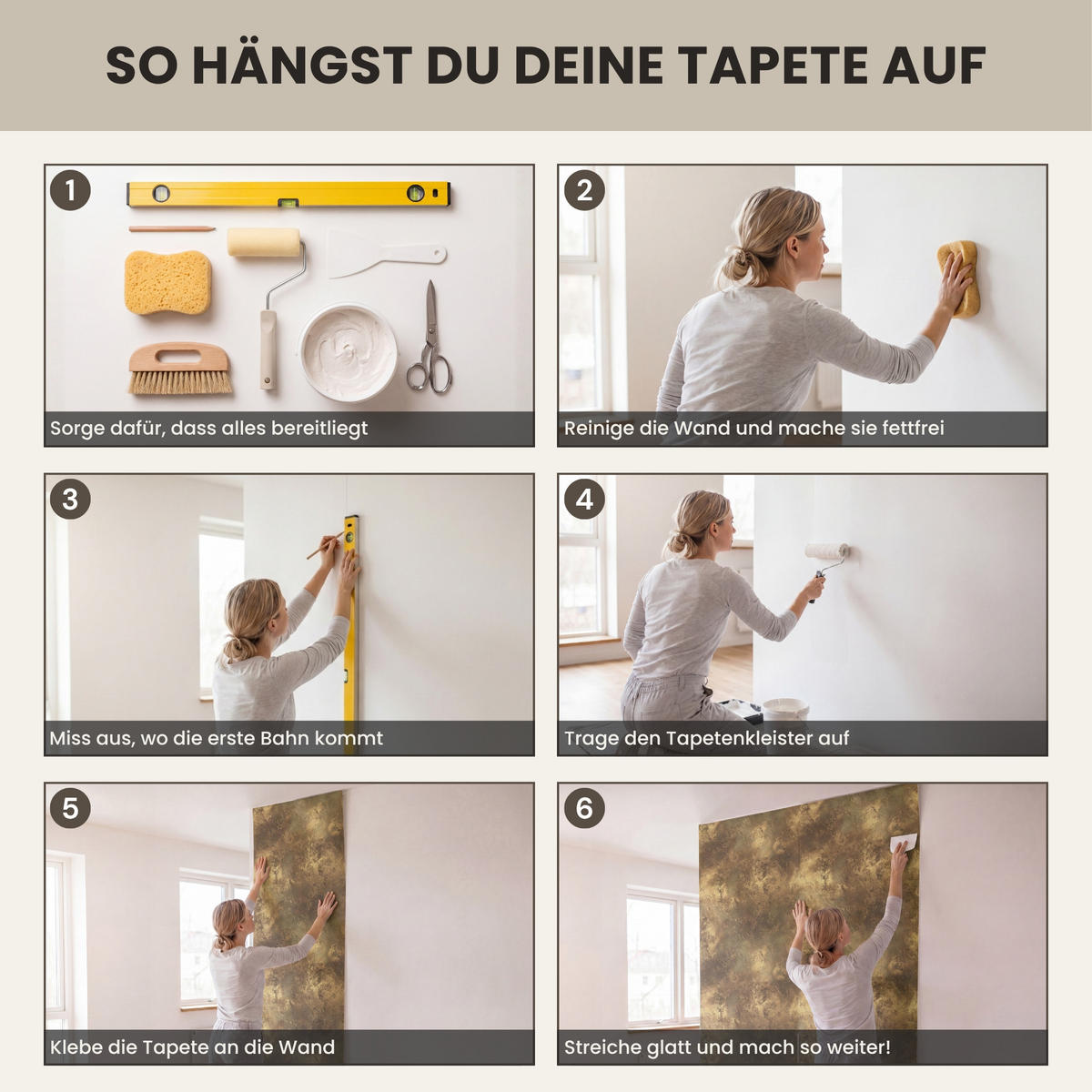 TAPETE - Antik - Metallic-Look - Gold - 160x260 cm - Messingfarben, Papier (160/260cm) - OnlyWow